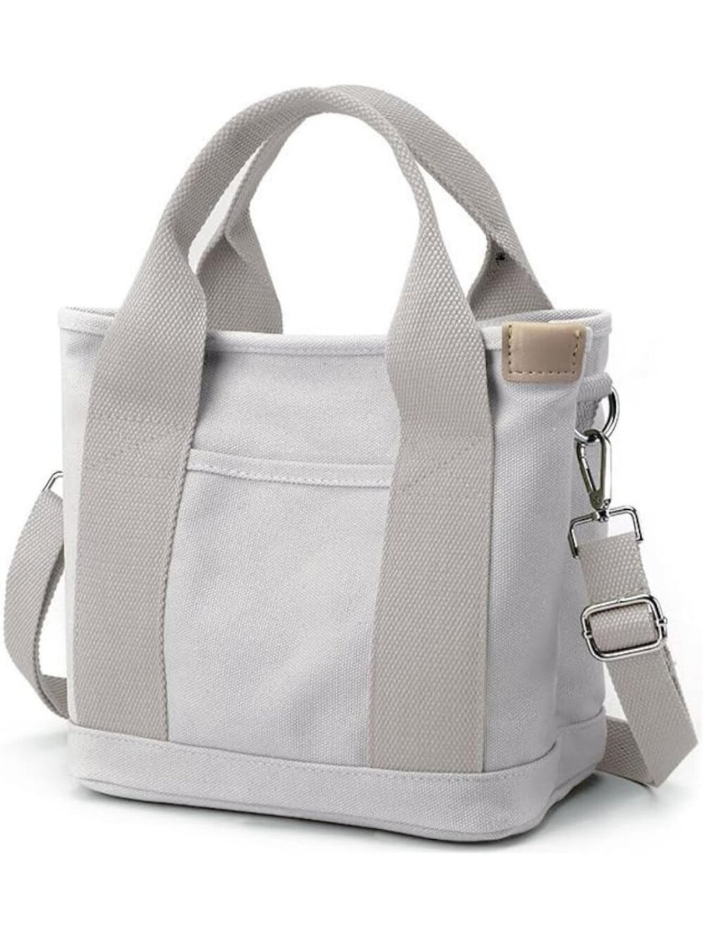 Stylish Small Canvas Tote Bag with Zipper - Versatile Crossbody & Shoulder Bag